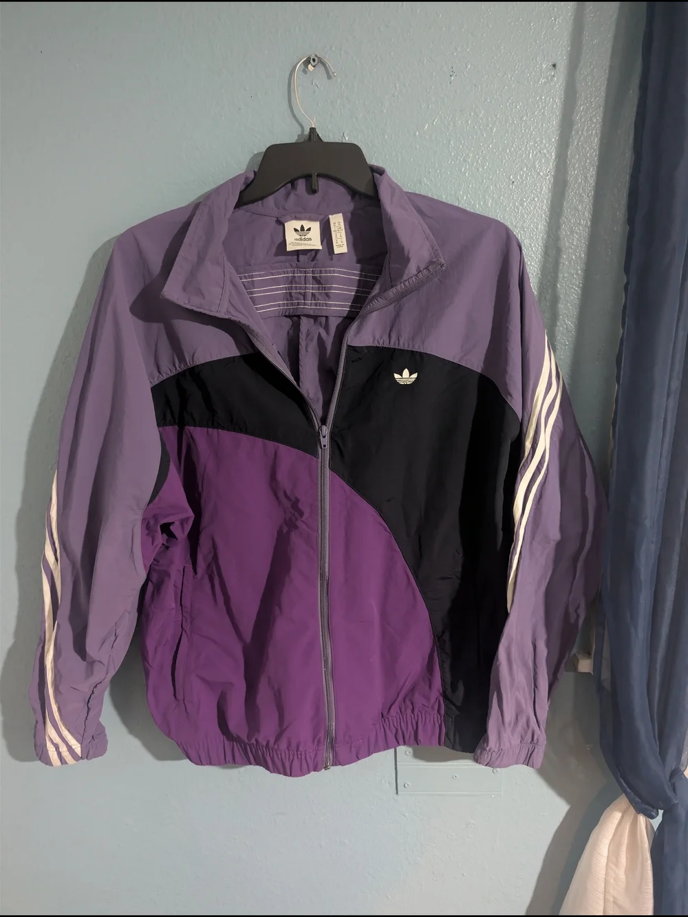 Adidas Women's Purple Colorblock Windbreaker Jacket - Picture 2 of 4
